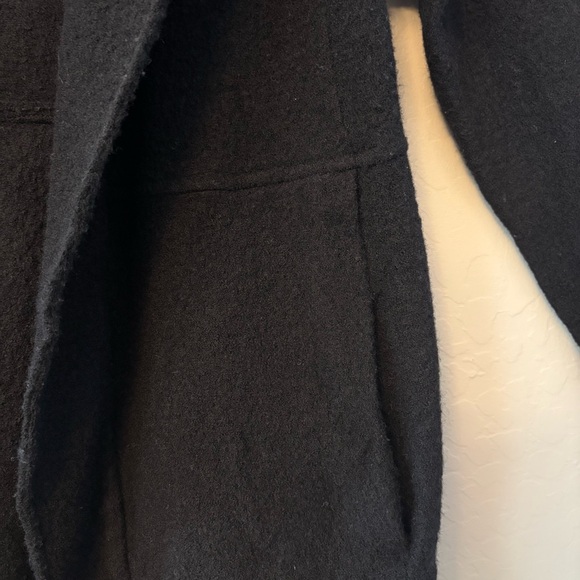 Angel of the north black wool open sweater jacket size large petite - Picture 12 of 16